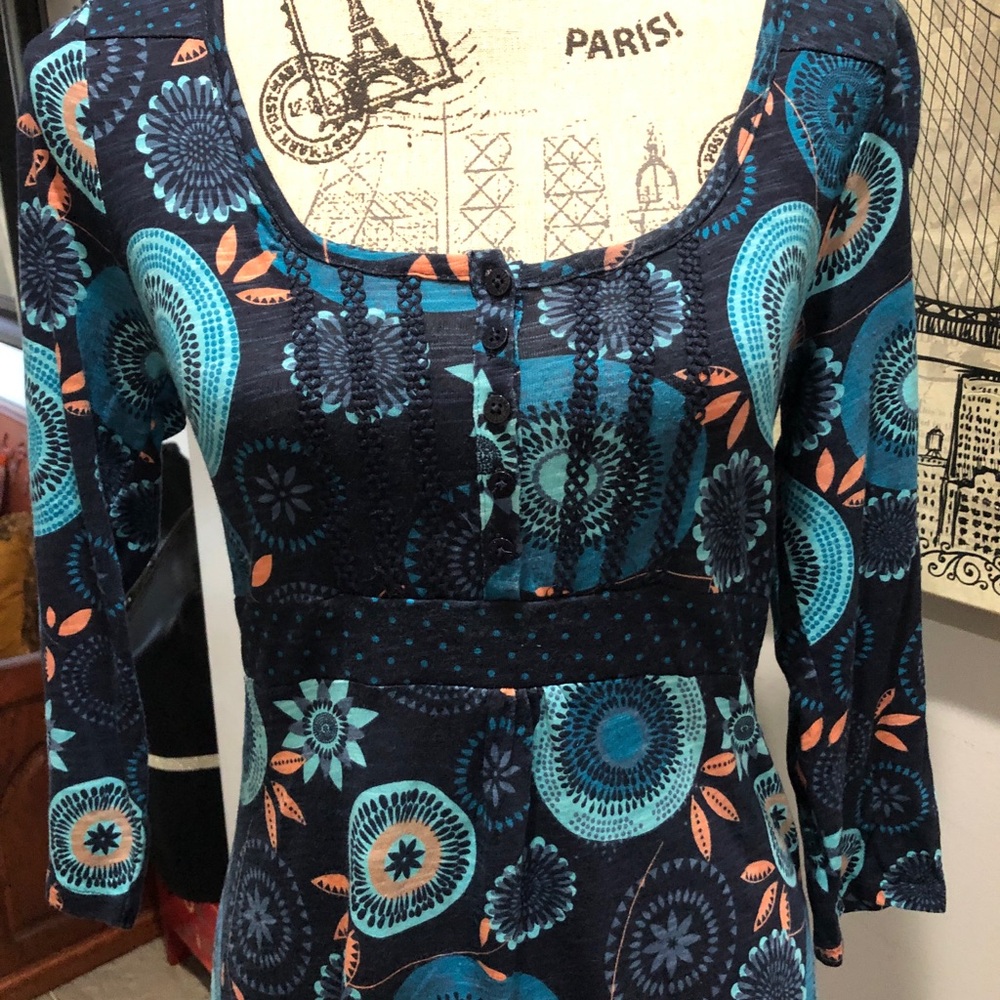 EUC Women’s Mantaray Faithful and True Patterned Dress